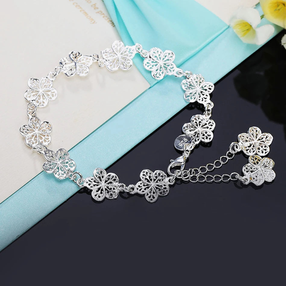 DRAVEN — 925 Sterling Silver Floral Bracelet