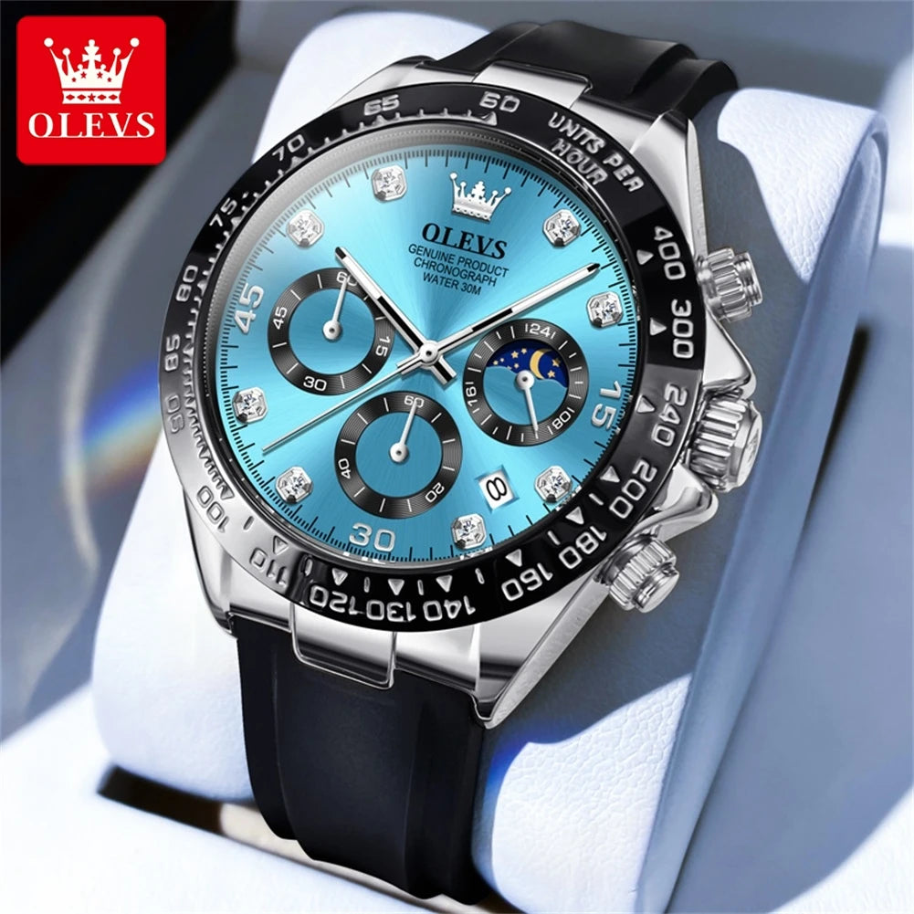 The Olevs Chronograph – Men’s Sport Luxury Watch with Date & Luminous Dial – Elegant Men's Accessory | Accessorio Uomo Elegante