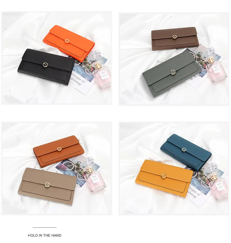 Genuine Leather Long Wallet Women 2025 Cowhide Clutch – Elegant Men's Accessory | Accessorio Uomo Elegante