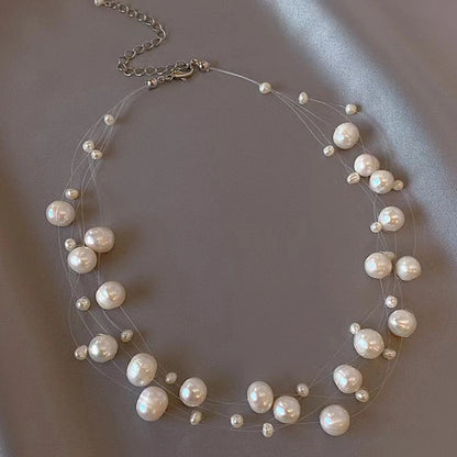 French Style Pearl Layered Necklace – Elegant Light Luxury Jewelry for Women – Elegant Men's Accessory | Accessorio Uomo Elegante