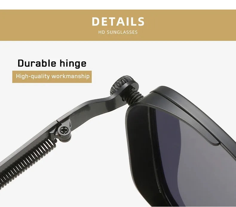 Polarized Metal Sunglasses – High-End Punk Style – Elegant Men's Accessory | Accessorio Uomo Elegante