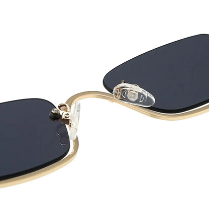 Half-Frame Square Sunglasses – Vintage Metal Y2K Shades – Elegant Men's Accessory | Accessorio Uomo Elegante