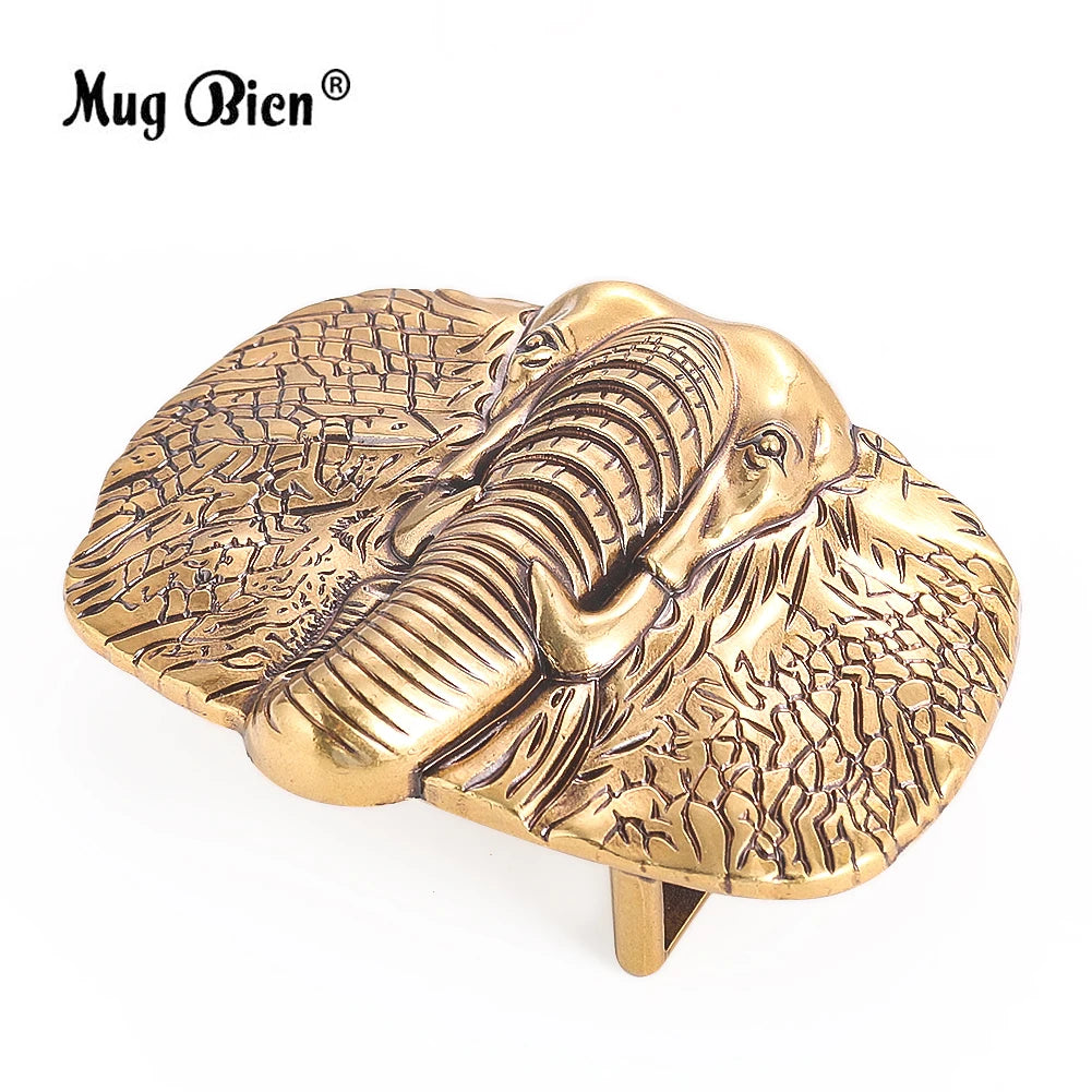 Elephant Alloy Belt Buckle Men Western Handmade Design – Elegant Men's Accessory | Accessorio Uomo Elegante