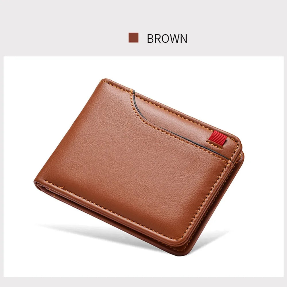 DRAVEN — Classic Leather Bifold Wallet Men Business Short Design