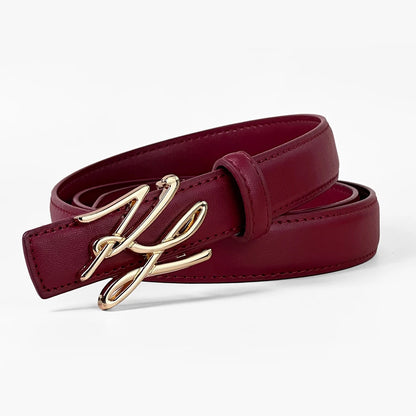 Women's PU Leather Belt Linear Letter Alloy Buckle – Elegant Men's Accessory | Accessorio Uomo Elegante