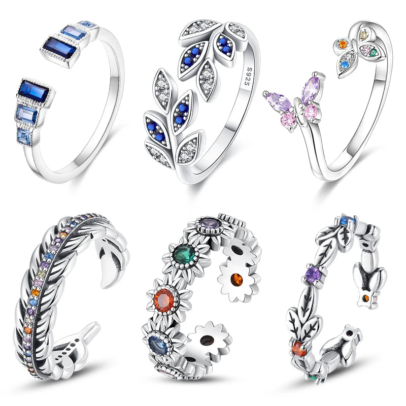 DRAVEN — Blue Zircon Butterfly Silver Ring