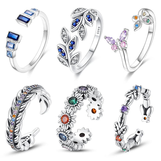 DRAVEN — Blue Zircon Butterfly Silver Ring — Rings collection | DRAVEN