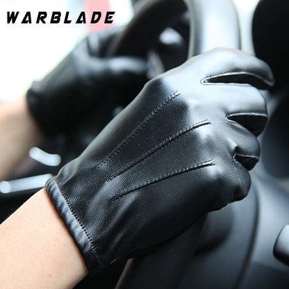 Luxury PU Leather Gloves – Unisex Cashmere Winter Style