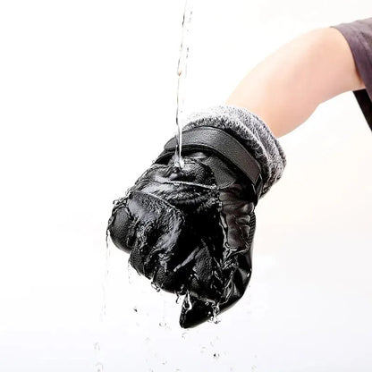 Winter Leather Gloves – Touchscreen Waterproof Design