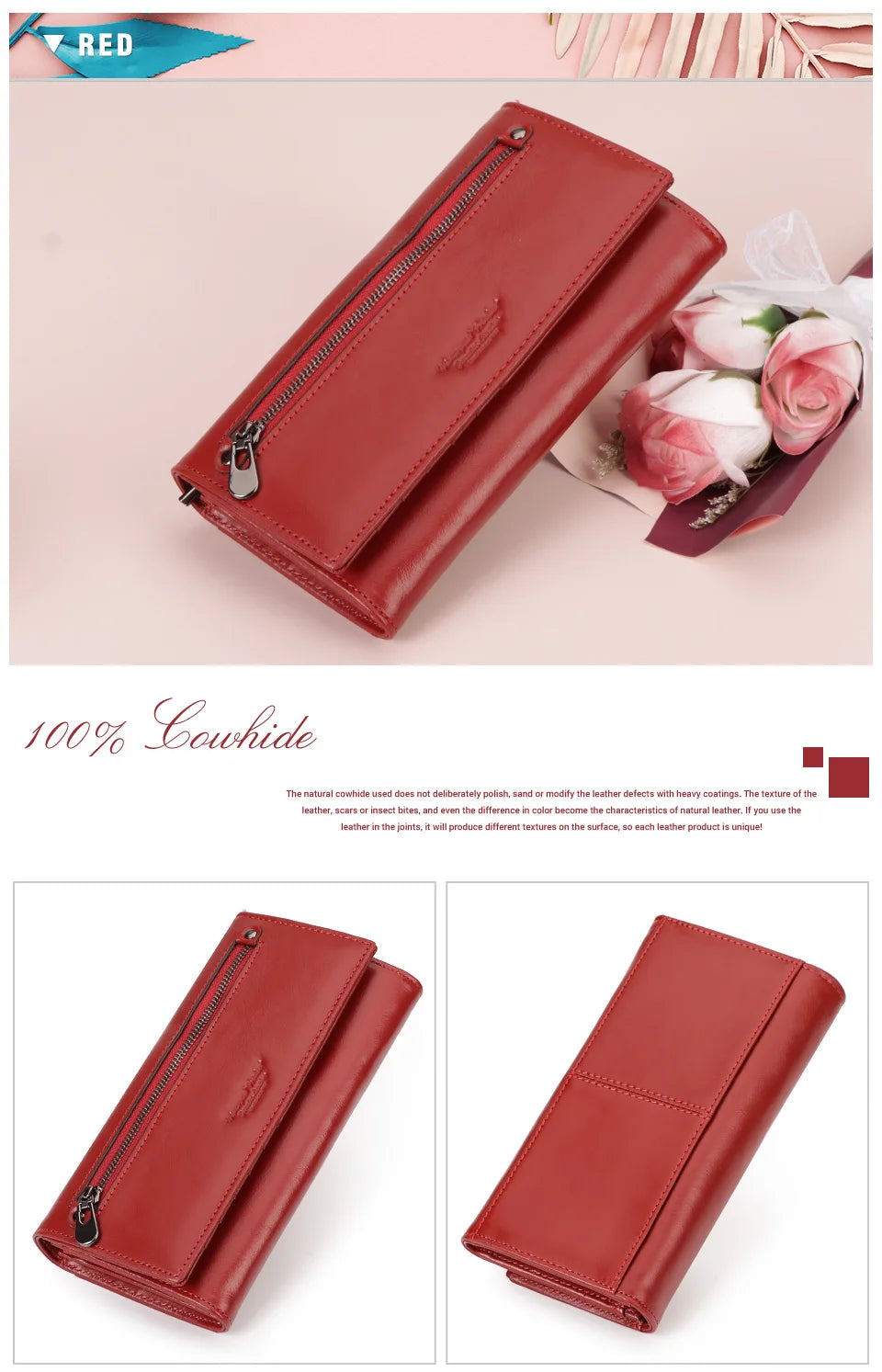 Luxury Leather Wallet Women RFID Phone Handbag Coin Purse – Elegant Men's Accessory | Accessorio Uomo Elegante