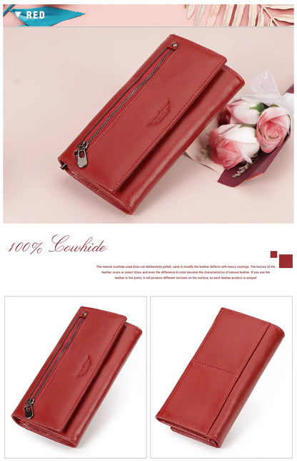 Luxury Leather Wallet Women RFID Phone Handbag Coin Purse – Elegant Men's Accessory | Accessorio Uomo Elegante