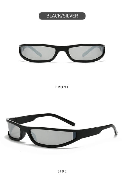 Narrow Frame Tech Sunglasses – Futuristic Cycling Style – Elegant Men's Accessory | Accessorio Uomo Elegante
