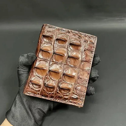 Crocodile Genuine Leather Wallet Men Short Luxury Design – Elegant Men's Accessory | Accessorio Uomo Elegante