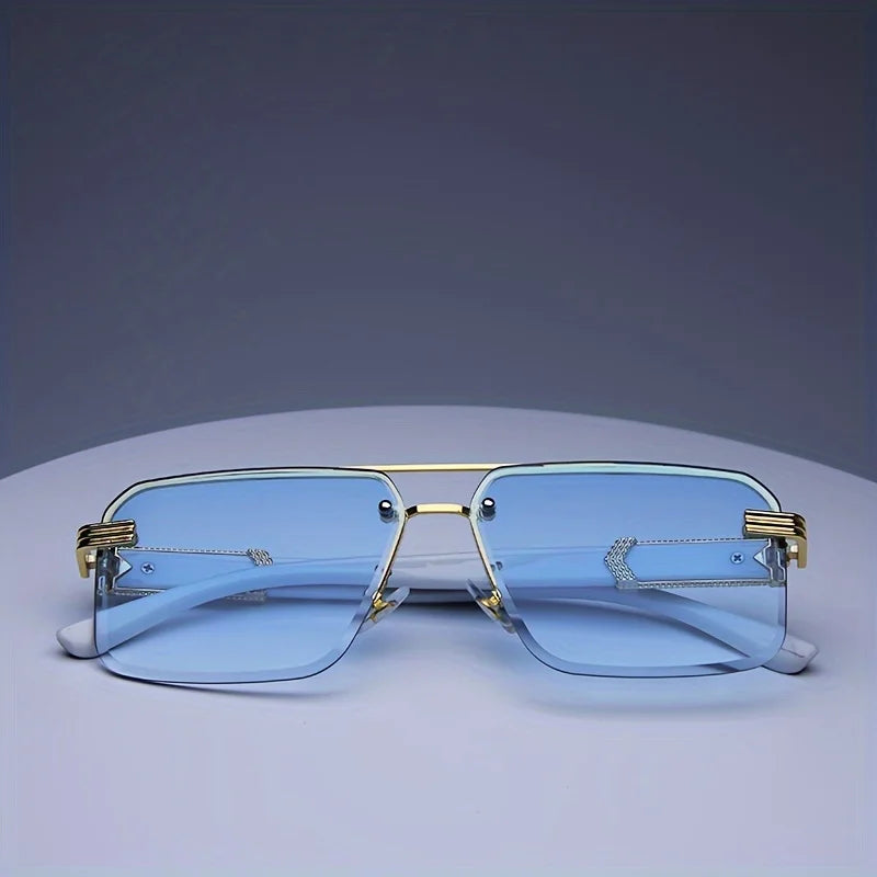 Rimless Square Sunglasses – Classic Minimal Design – Elegant Men's Accessory | Accessorio Uomo Elegante