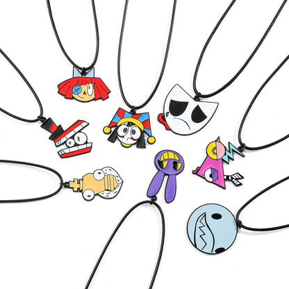 Digital Circus Pendant Necklace – Cartoon Clown Jewelry for Kids and Fans