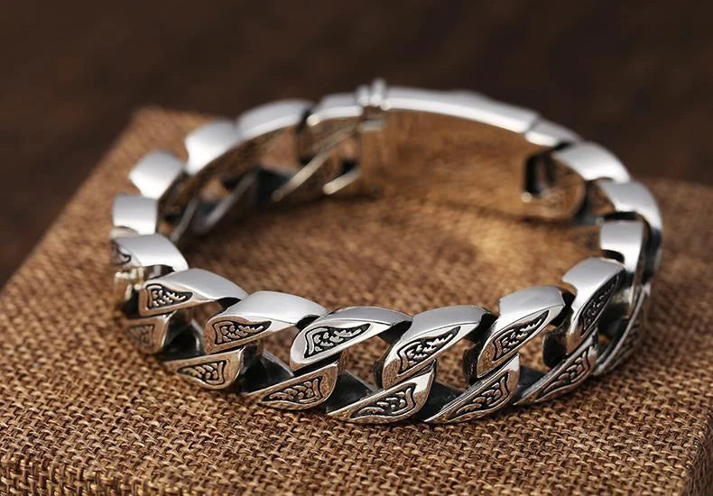 DRAVEN — Retro 925 Silver Chain Bracelet