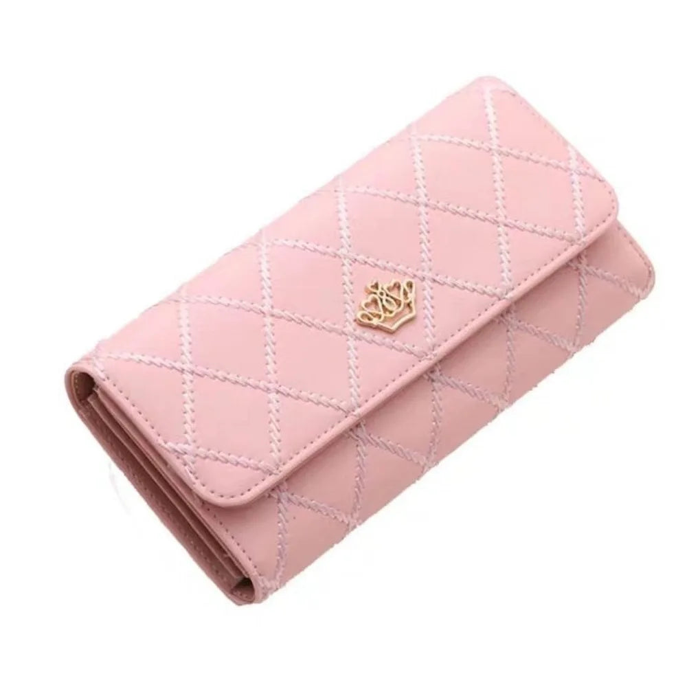 PU Leather Long Wallet Women 2025 Diamond Mesh Design – Elegant Men's Accessory | Accessorio Uomo Elegante