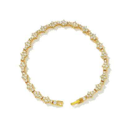 Round Stone Star Cubic Zirconia Bracelet – Elegant Men's Accessory | Accessorio Uomo Elegante