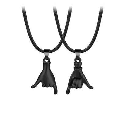 Pinky Swear Couple Necklace Set – Promise Hand Pendant Jewelry for Lovers and Friends