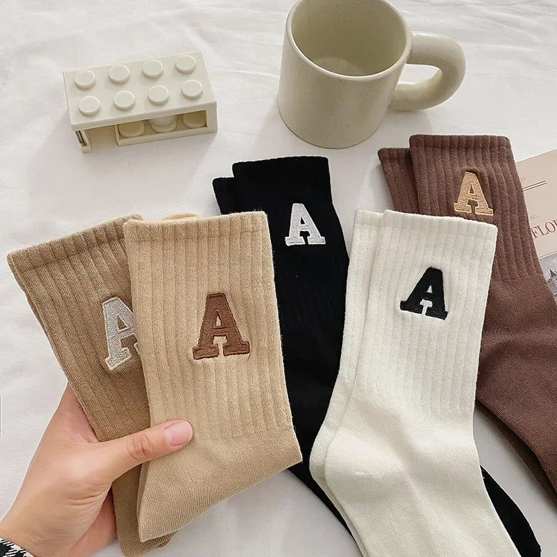 DRAVEN — Women's Kawaii Letter A Socks – Warm Korean Style