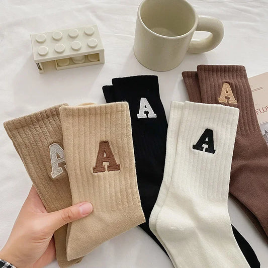 DRAVEN — Women's Kawaii Letter A Socks – Warm Korean Style — Socks | DRAVEN