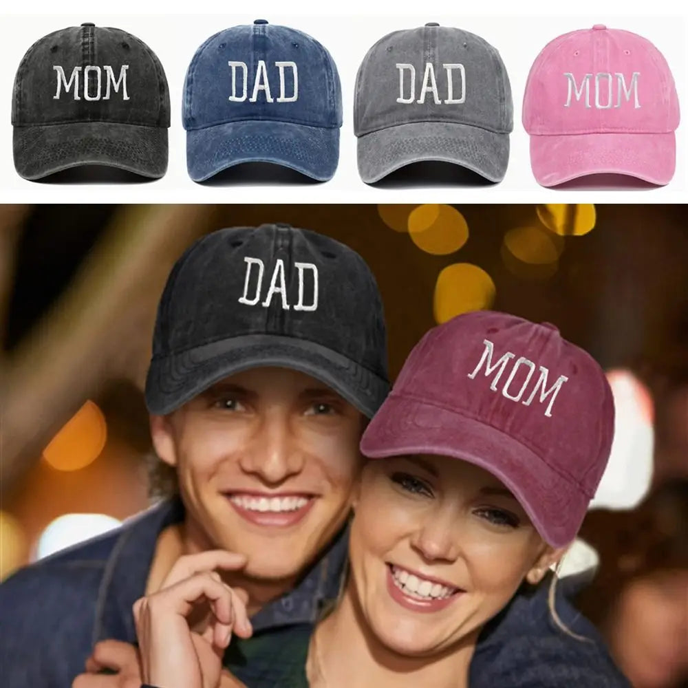 DRAVEN — DAD MOM Embroidered Cap – Unisex Cotton Street Style