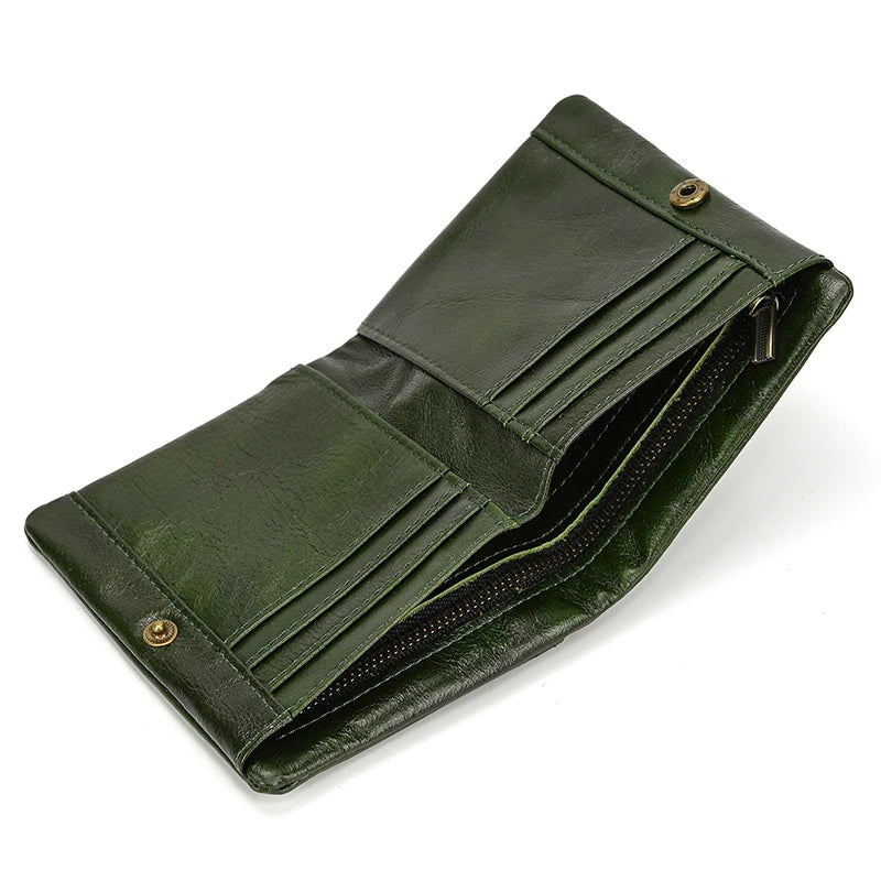 DRAVEN — Genuine Leather Short Wallet Men Soft Card Holder