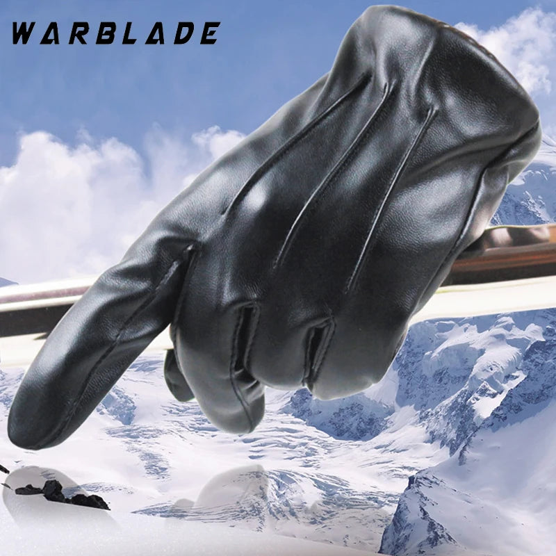 DRAVEN — Luxury PU Leather Gloves – Unisex Cashmere Winter Style