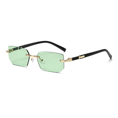 Rimless Rectangle Sunglasses – Trendy Retro Look – Elegant Men's Accessory | Accessorio Uomo Elegante