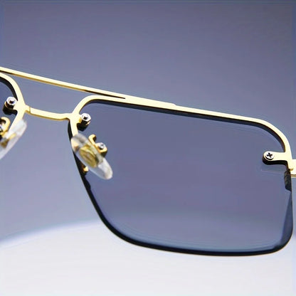 Rimless Square Sunglasses – Classic Minimal Design – Elegant Men's Accessory | Accessorio Uomo Elegante