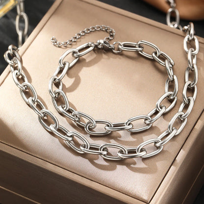 Stainless Steel Minimalist Necklace – Adjustable Fine Chain Jewelry for Women