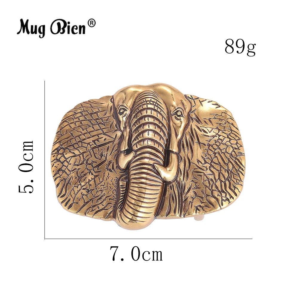 Elephant Alloy Belt Buckle Men Western Handmade Design – Elegant Men's Accessory | Accessorio Uomo Elegante