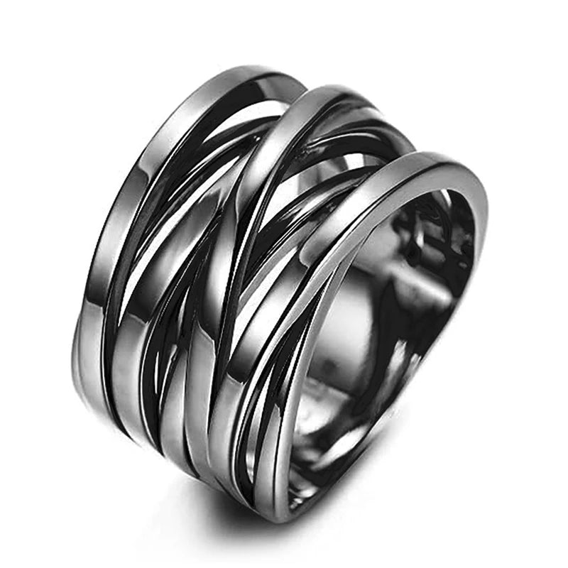 DRAVEN — Modern Wide Metal Statement Ring