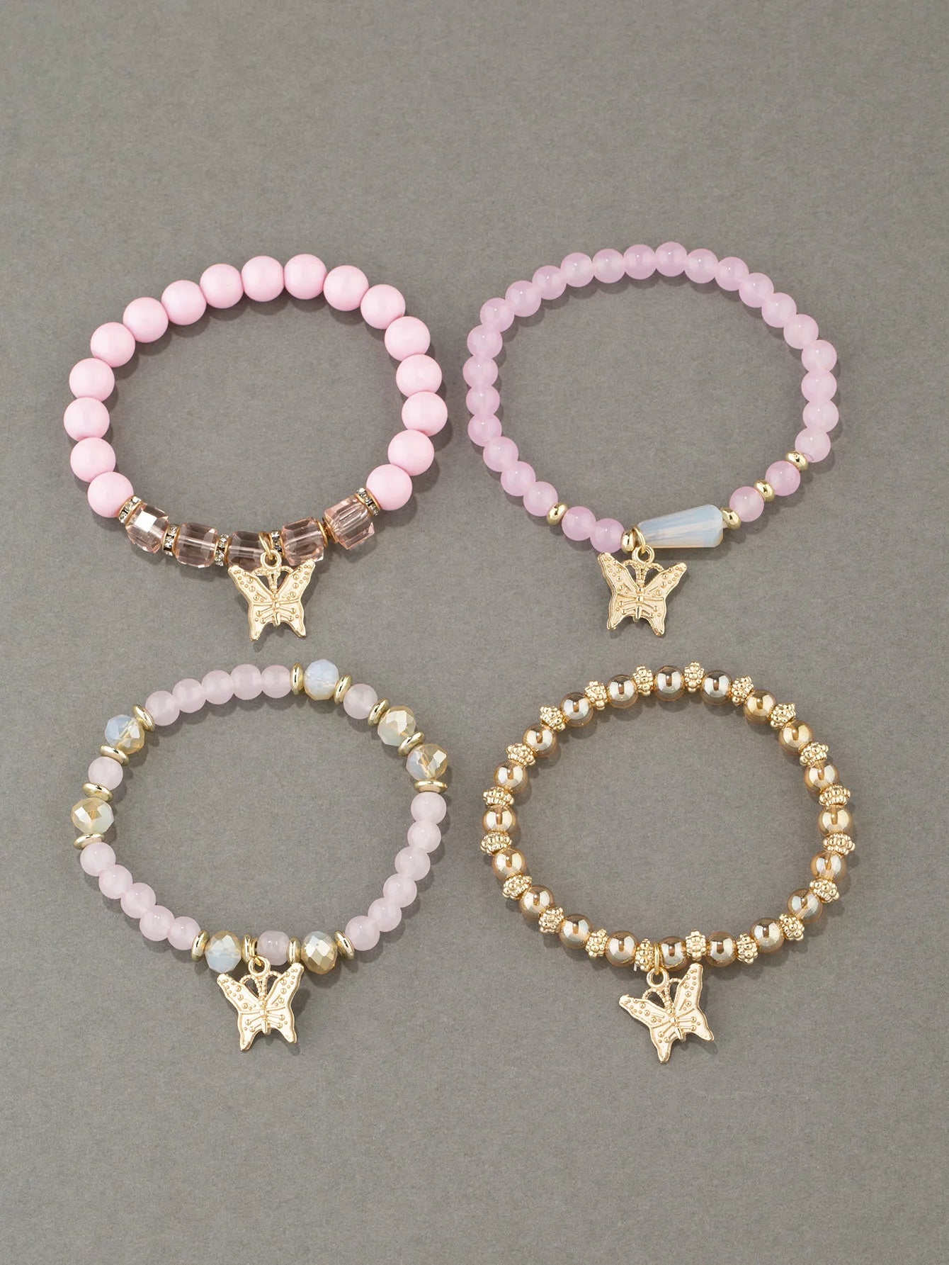 DRAVEN — 4-Piece Butterfly Beaded Bracelet Set