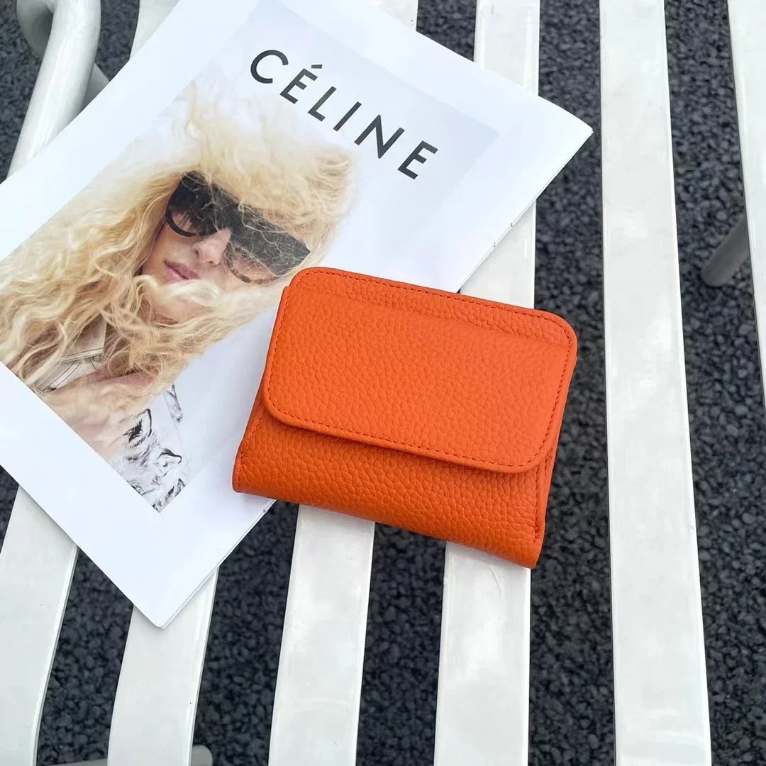 Genuine Leather Wallet Women 2025 Folding Small Design – Elegant Men's Accessory | Accessorio Uomo Elegante