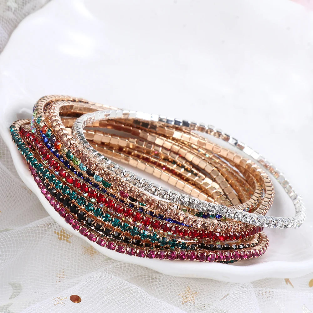 DRAVEN — Colorful Rhinestone Elastic Bracelet