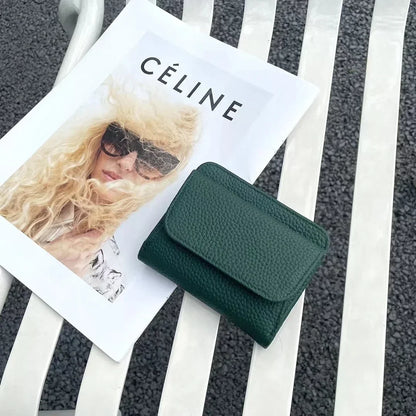 Genuine Leather Wallet Women 2025 Folding Small Design