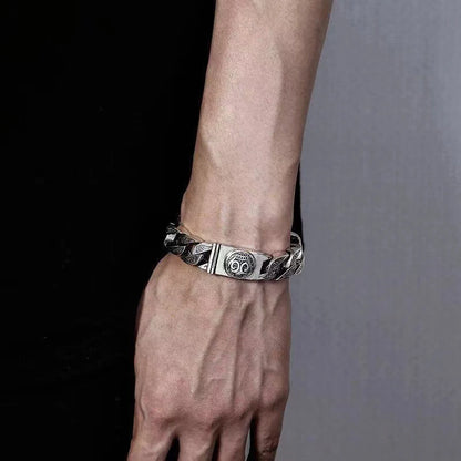 Retro 925 Silver Chain Bracelet – Elegant Men's Accessory | Accessorio Uomo Elegante