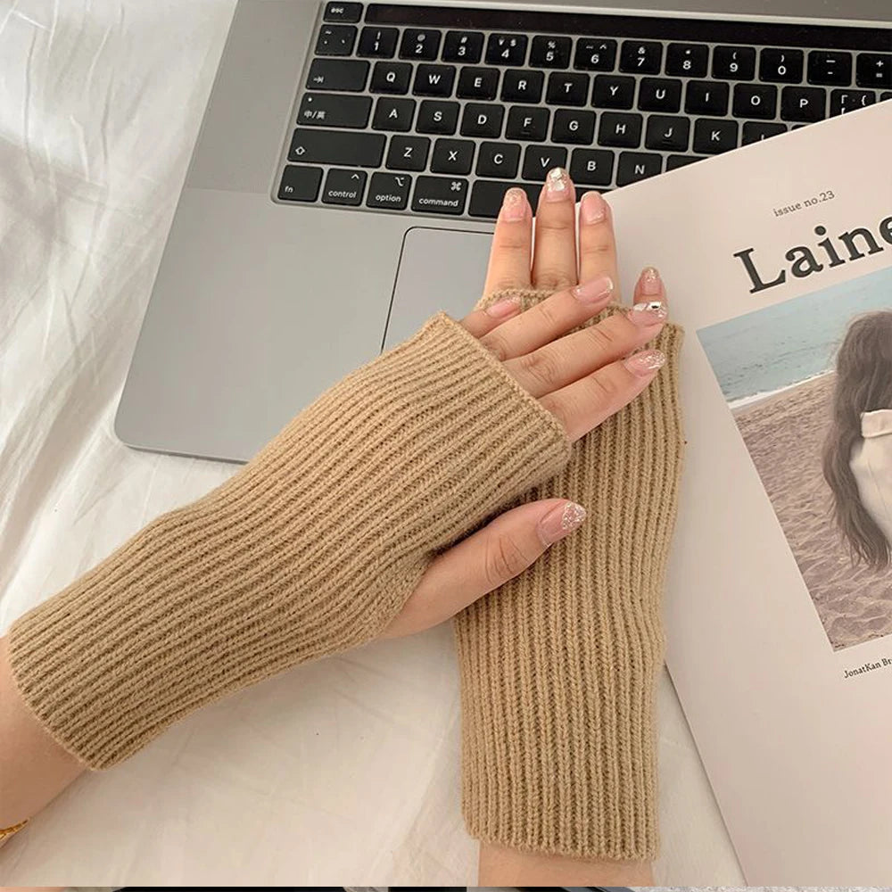 DRAVEN — Plush Half Finger Gloves – Women’s Warm Winter Style