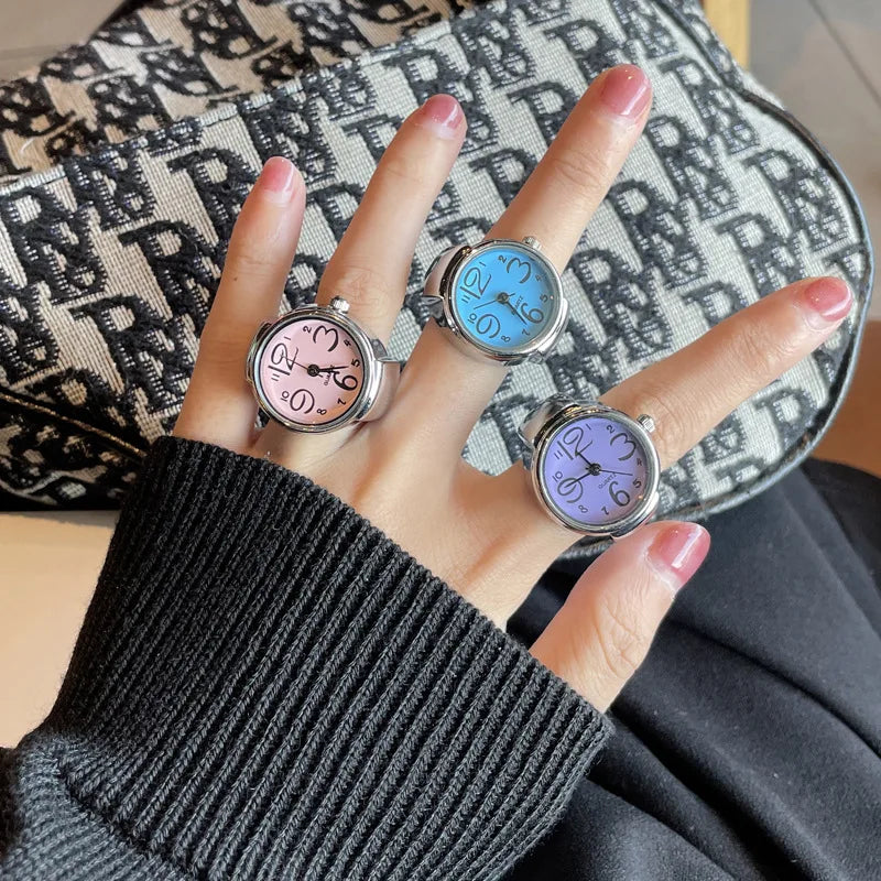 DRAVEN — Time Loop – Unisex Ring Watch with Circular Alloy Dial