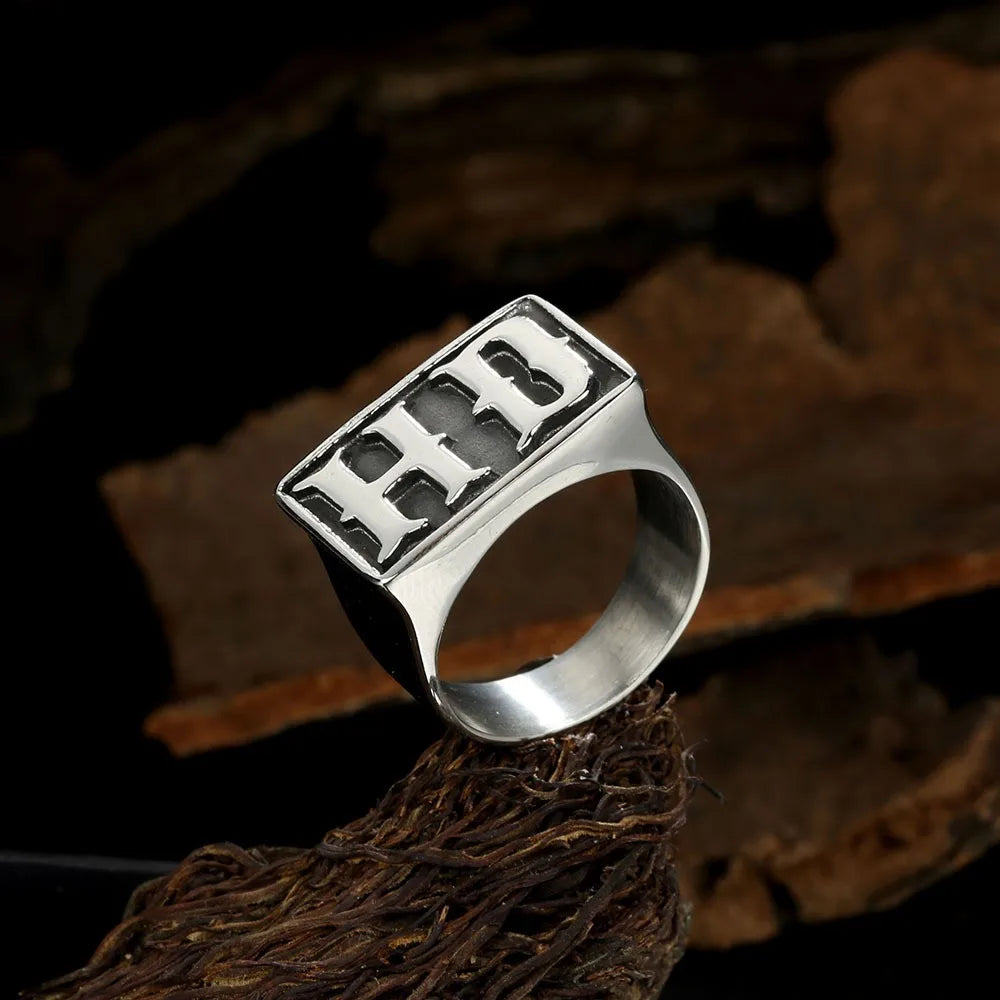 DRAVEN — Vintage Locomotive Titanium Steel Ring