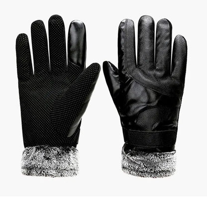 Winter Leather Gloves – Touchscreen Waterproof Design