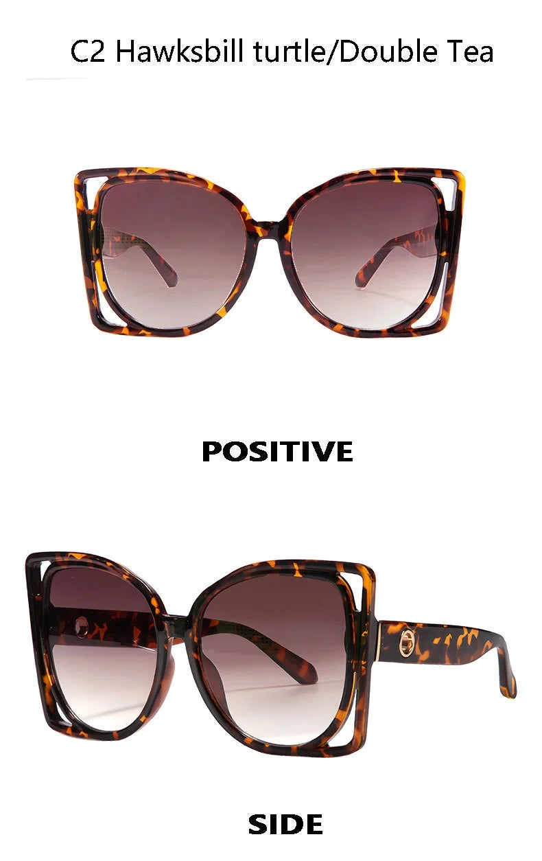 Oversized Square Sunglasses – Leopard Gradient Design – Elegant Men's Accessory | Accessorio Uomo Elegante