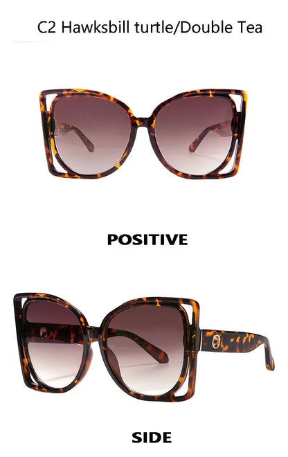 Oversized Square Sunglasses – Leopard Gradient Design – Elegant Men's Accessory | Accessorio Uomo Elegante