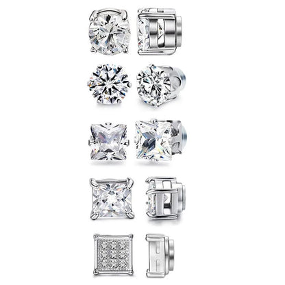 Crystal Magnetic Zircon Ear Studs