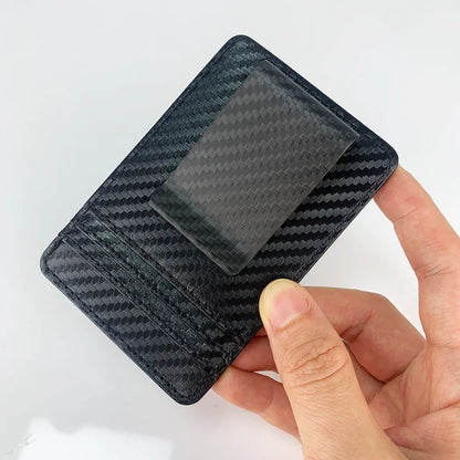 Carbon Fiber Slim Wallet Men 2 in 1 Money Clip Design – Elegant Men's Accessory | Accessorio Uomo Elegante