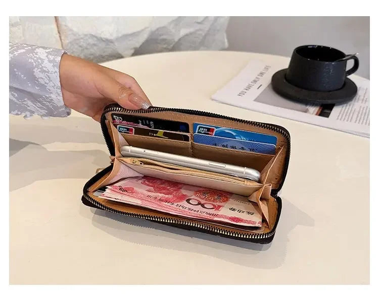Long Wallet Women 2025 Fashion Print Zipper Design – Elegant Men's Accessory | Accessorio Uomo Elegante