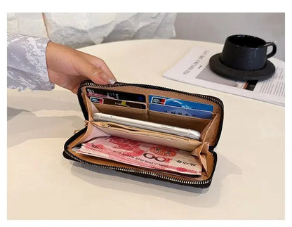 Long Wallet Women 2025 Fashion Print Zipper Design – Elegant Men's Accessory | Accessorio Uomo Elegante