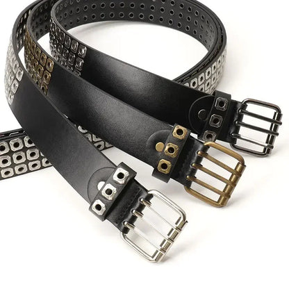 Punk Street Belt Unisex Square Beads Design – Elegant Men's Accessory | Accessorio Uomo Elegante