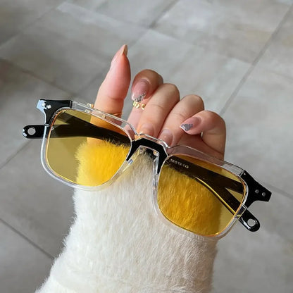 Cool Square Sunglasses – Retro 90s Ocean Tint – Elegant Men's Accessory | Accessorio Uomo Elegante